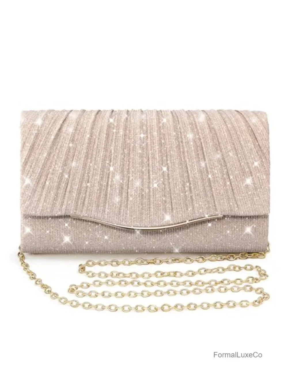 Sparkly Evening Clutch with Detachable Chain Strap for Weddings Proms Cocktail
